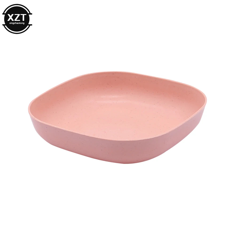 Wheat Straw Dishes Anti-Drop Square Dishes Children Dishes