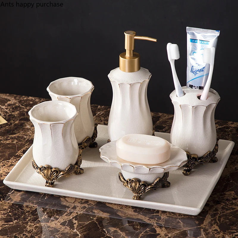 Retro Ceramic Bathroom Toiletries Bathroom Lotion Bottle
