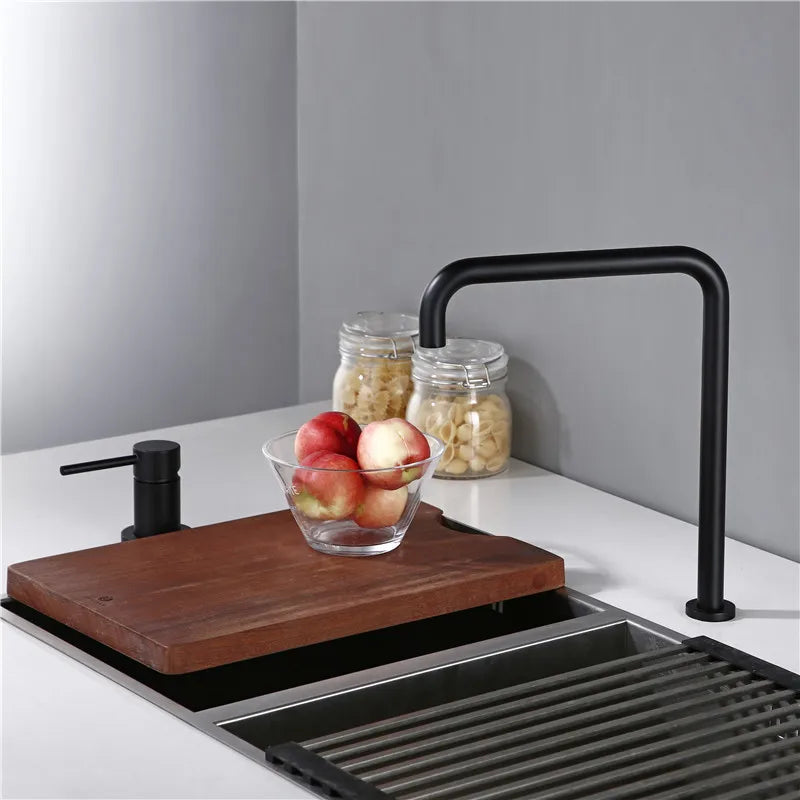 Modern Style Bathroom Basin Mixer Tap Dual Holder
