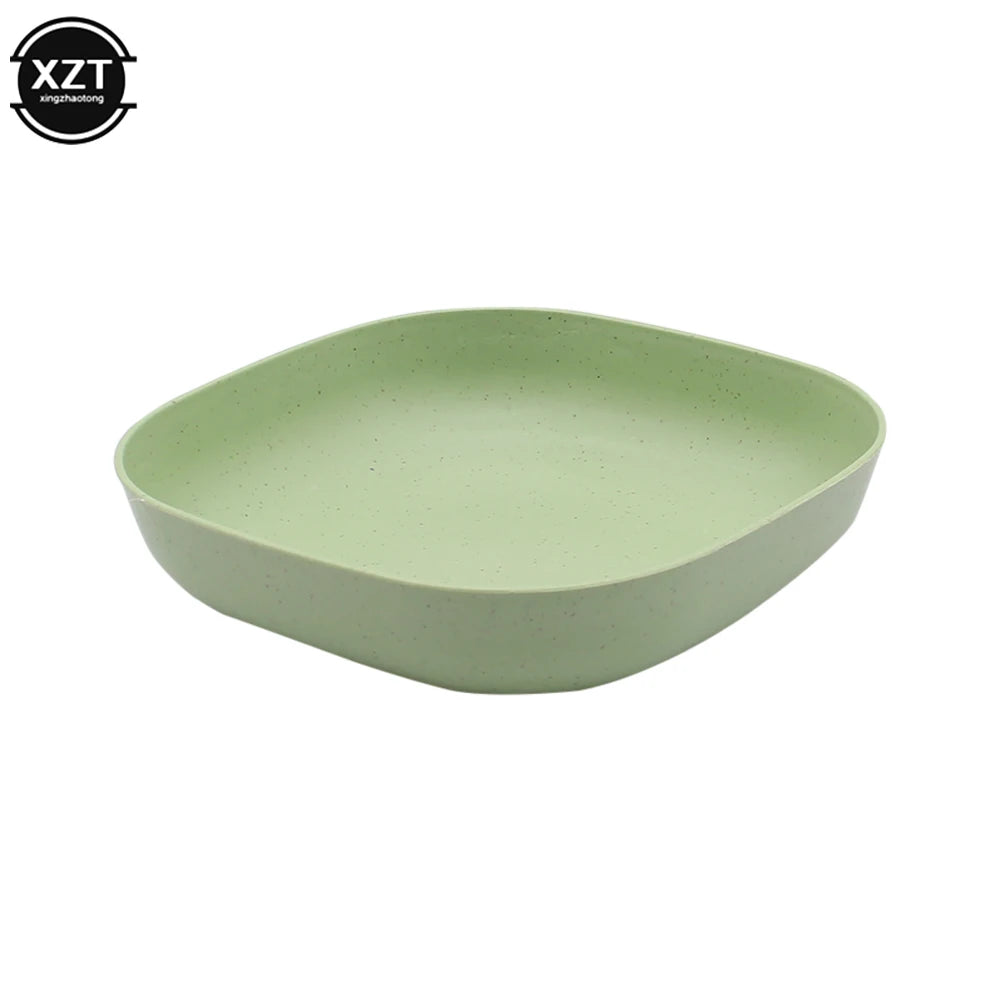 Wheat Straw Dishes Anti-Drop Square Dishes Children Dishes