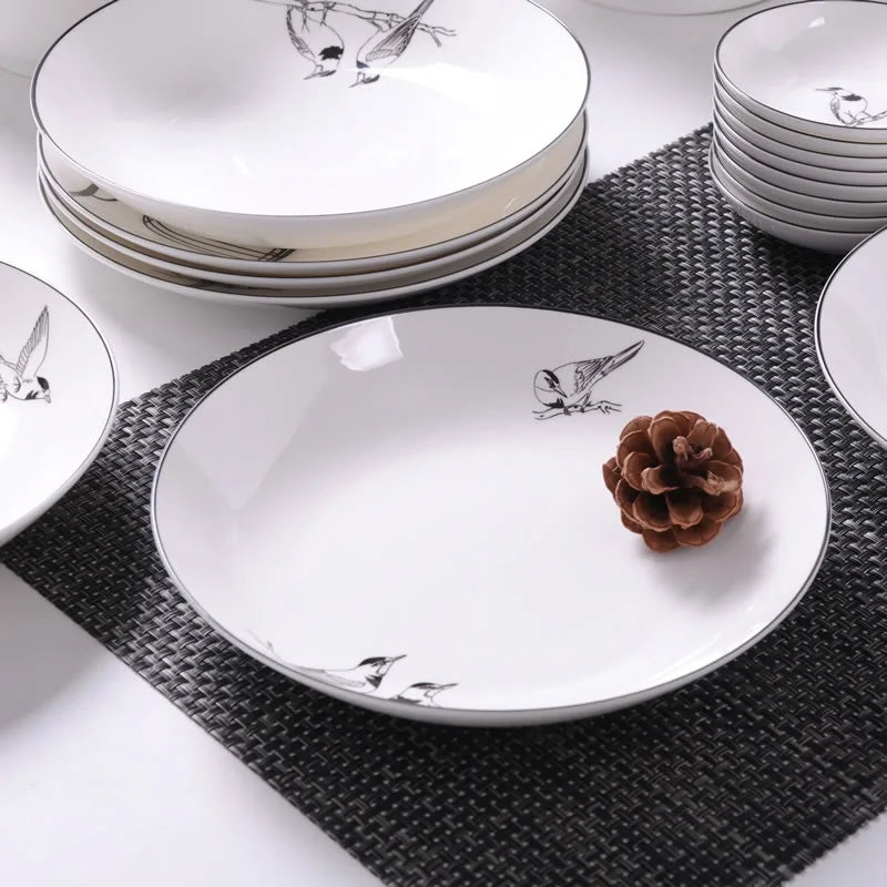 Bone China Dish Deep Plate Shallow Dish Creative