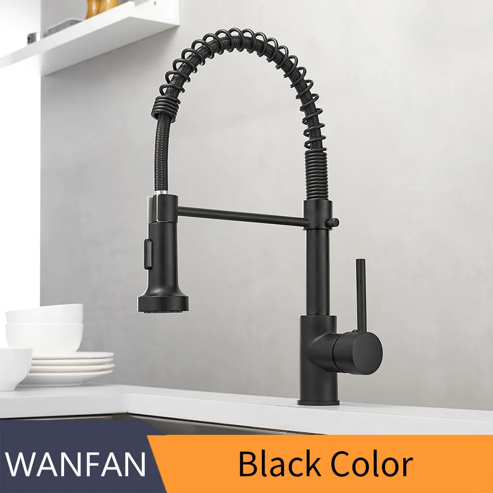 Faucets Sink Stainless Steel Handle Hole Pull Down