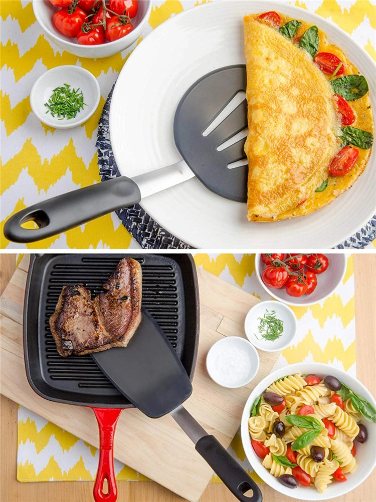 Nonstick Silicone Turner Spatula Heat-Resistant Flexible Turner