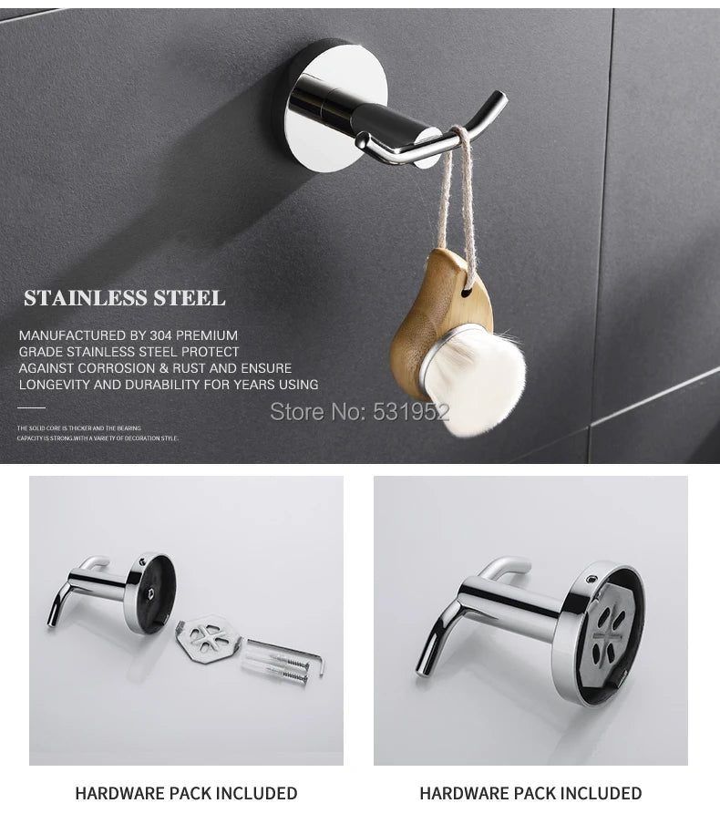 Bathroom Towel Rack Shelf Paper Holder Stainless Steel