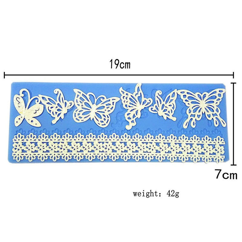 Aomily Butterflies Lace Silicone Mat Pad Lace Cake