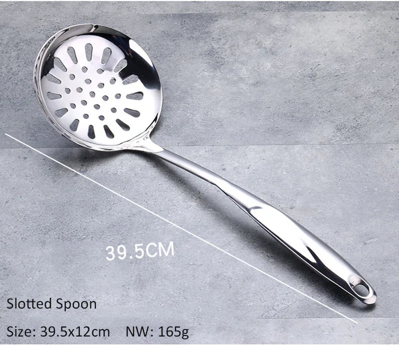 1/6pcs Stainless Steel Cooking Utensils Heat-Resistant Handle -