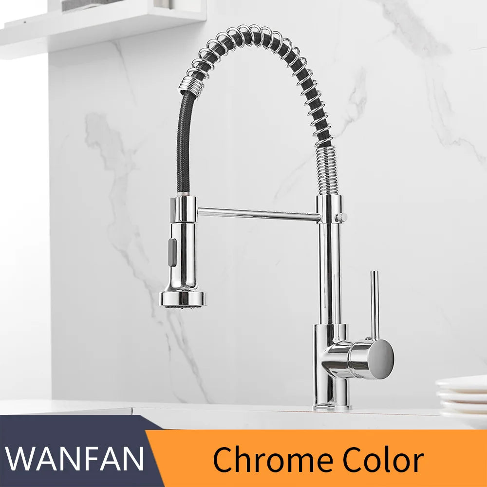 Faucets Sink Stainless Steel Handle Hole Pull Down