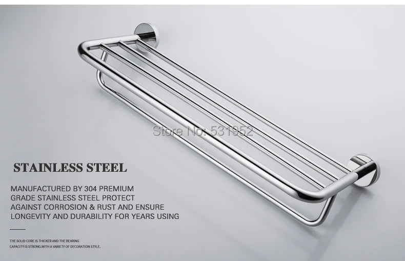 Bathroom Towel Rack Shelf Paper Holder Stainless Steel