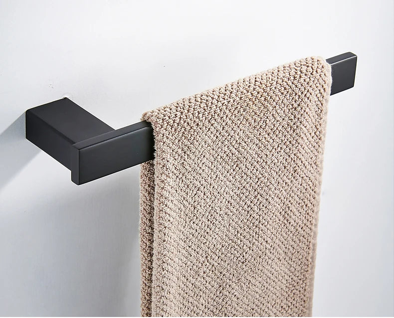 Matte Black Hook Towel Rack 304 Stainless Steel