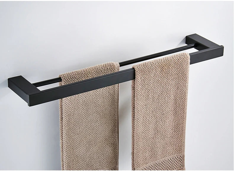 Matte Black Hook Towel Rack 304 Stainless Steel