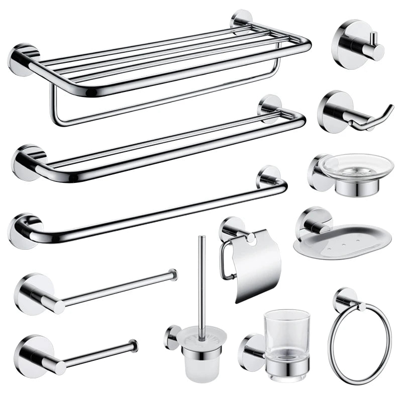 Bathroom Towel Rack Shelf Paper Holder Stainless Steel
