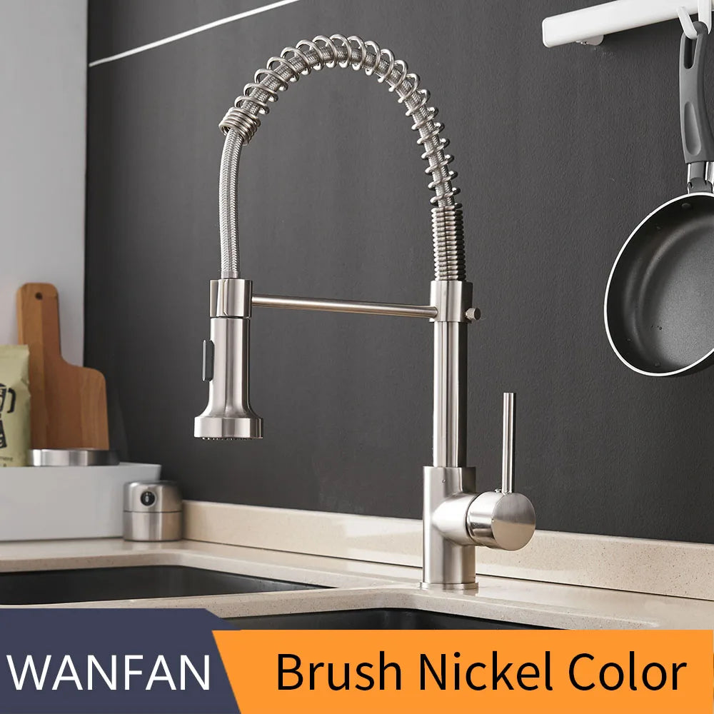 Faucets Sink Stainless Steel Handle Hole Pull Down