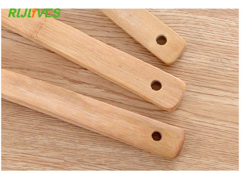 1pc Natural Health Bamboo Wood Slotted Spatula Spoon