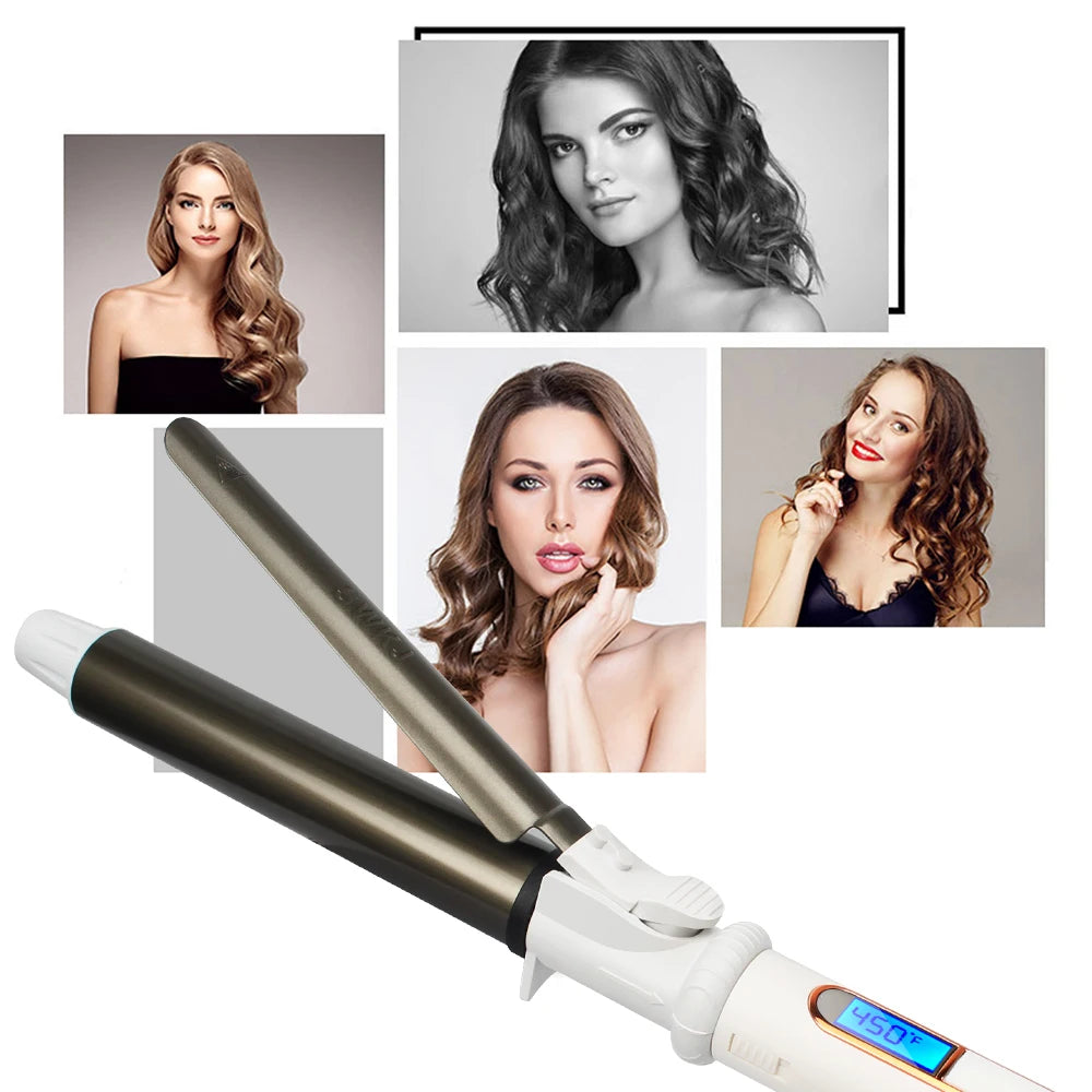 Ushow Curling Iron Tourmaline Ceramic Technology Digital Controls