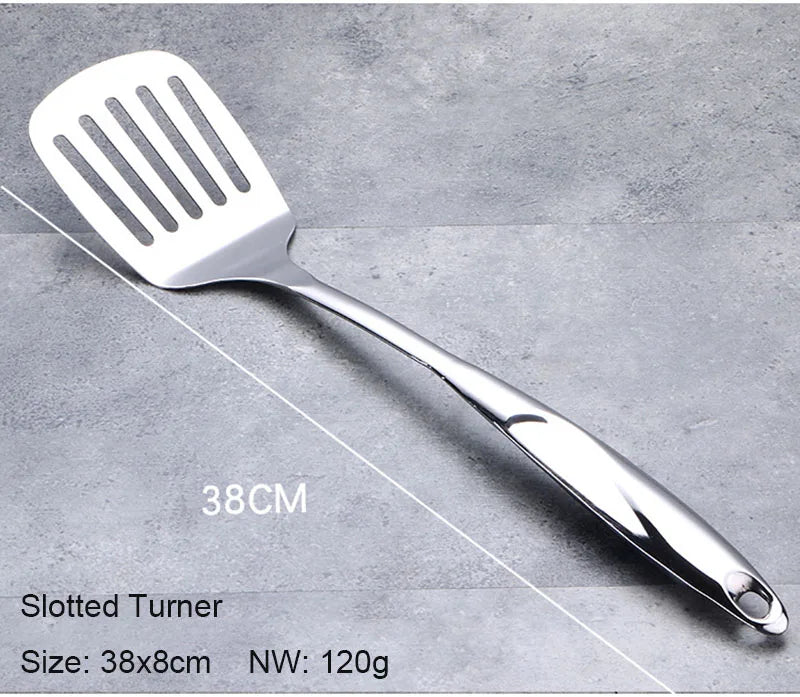 1/6pcs Stainless Steel Cooking Utensils Heat-Resistant Handle -