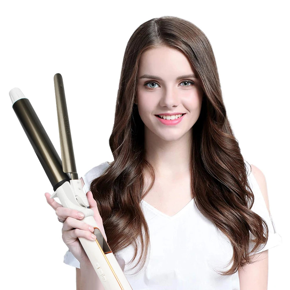 Ushow Curling Iron Tourmaline Ceramic Technology Digital Controls
