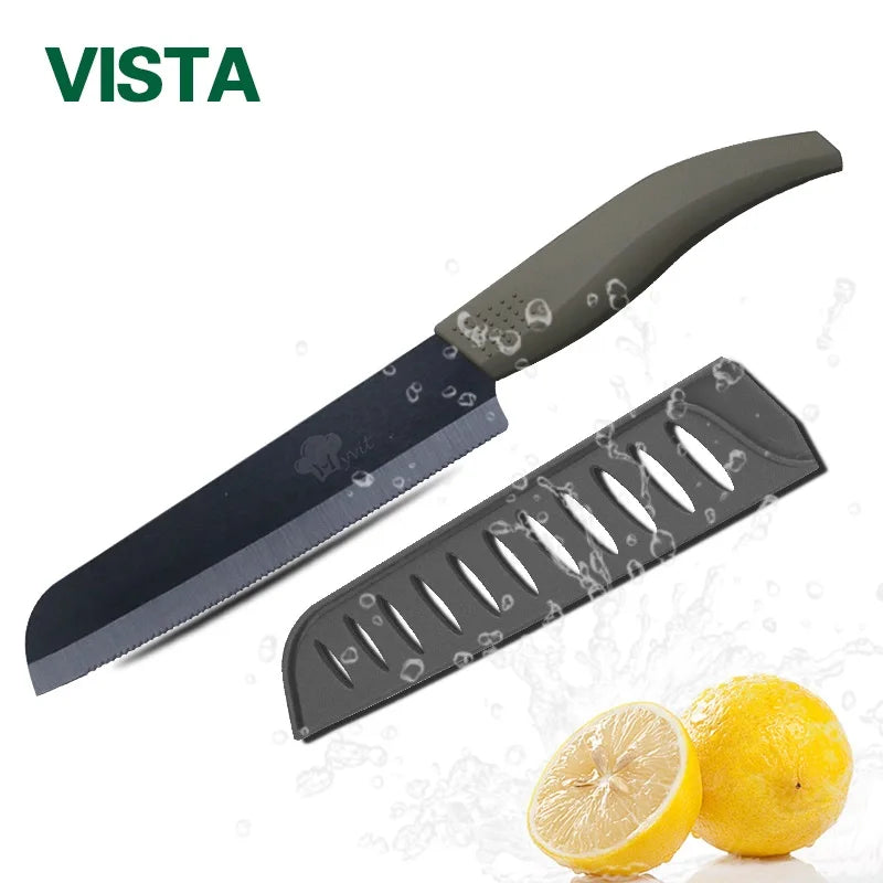 Bread Knife Serated Cake Knife Black Blade Color
