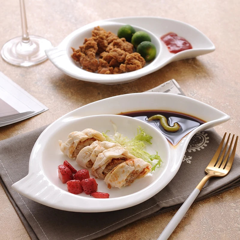 Irregular Shape Ceramics Dinner Plate Assorted Porcelain Box