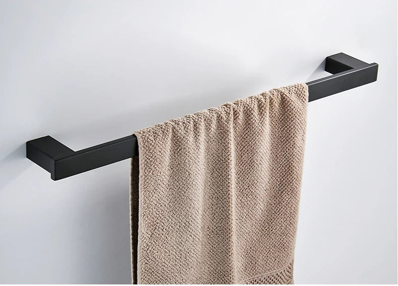 Matte Black Hook Towel Rack 304 Stainless Steel