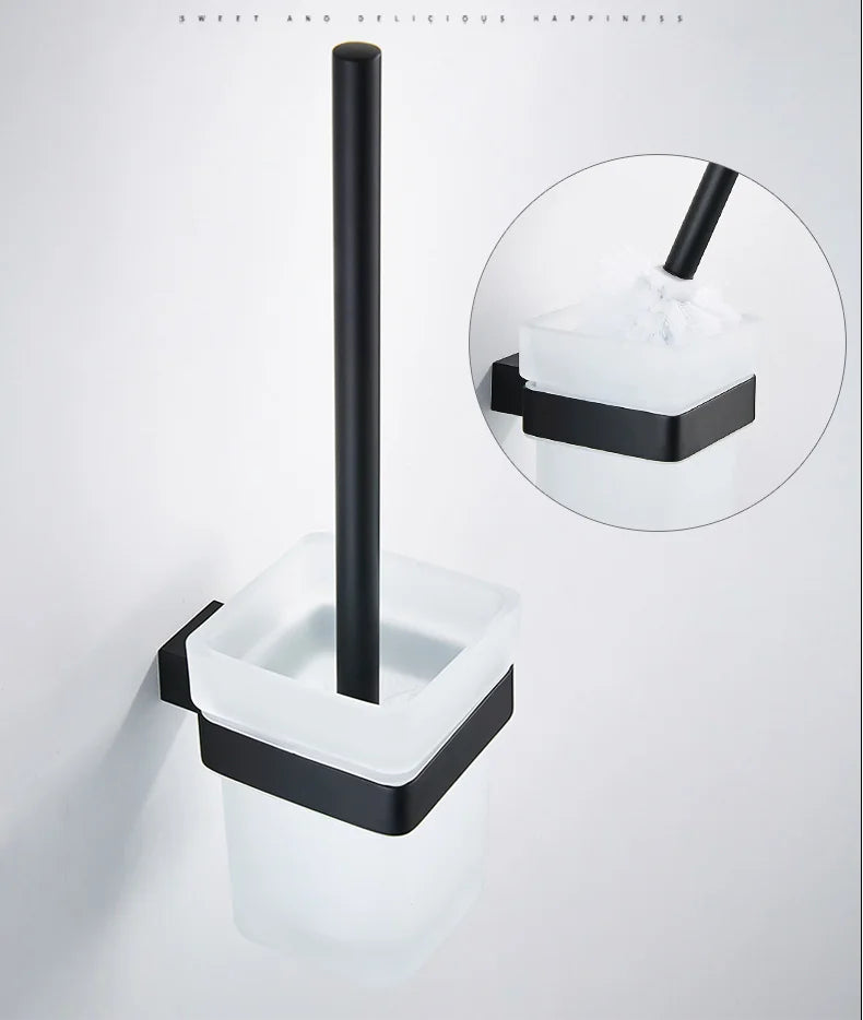 Matte Black Hook Towel Rack 304 Stainless Steel
