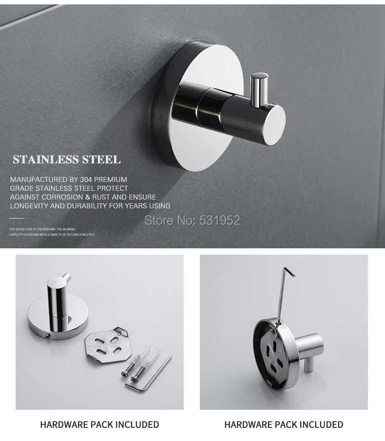 Bathroom Towel Rack Shelf Paper Holder Stainless Steel
