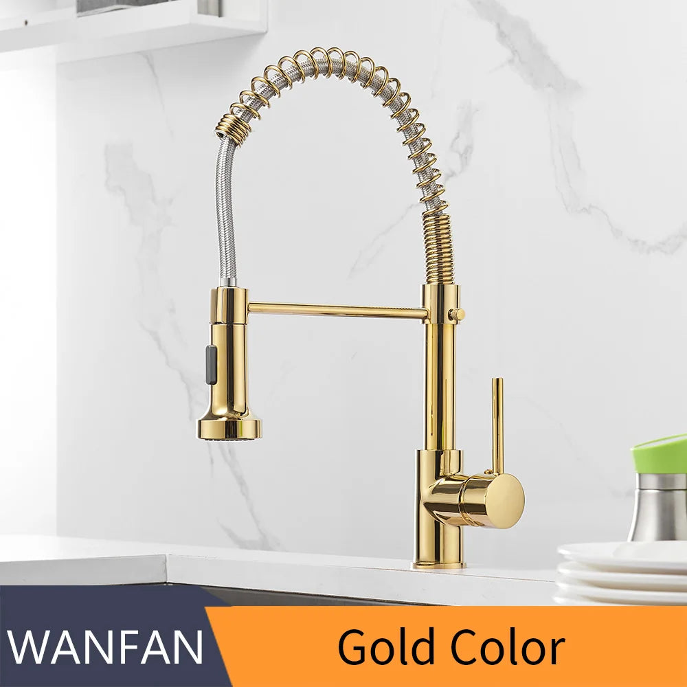 Faucets Sink Stainless Steel Handle Hole Pull Down