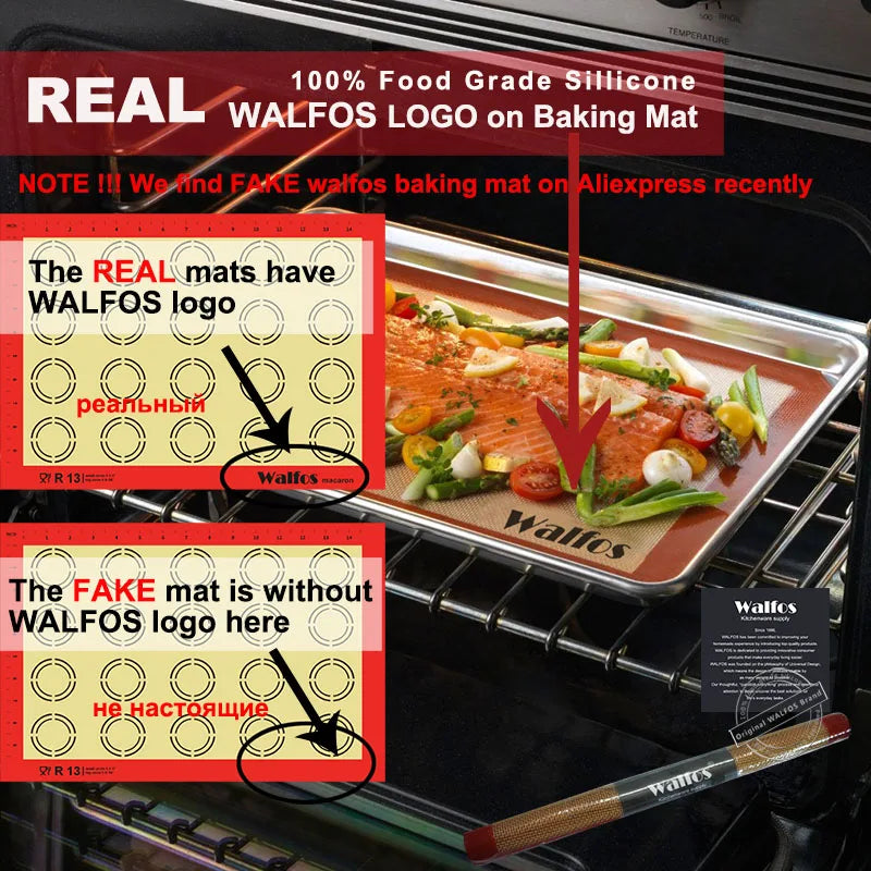 Walfos Non-Stick Silicone Baking Mat Pad Sheet Baking