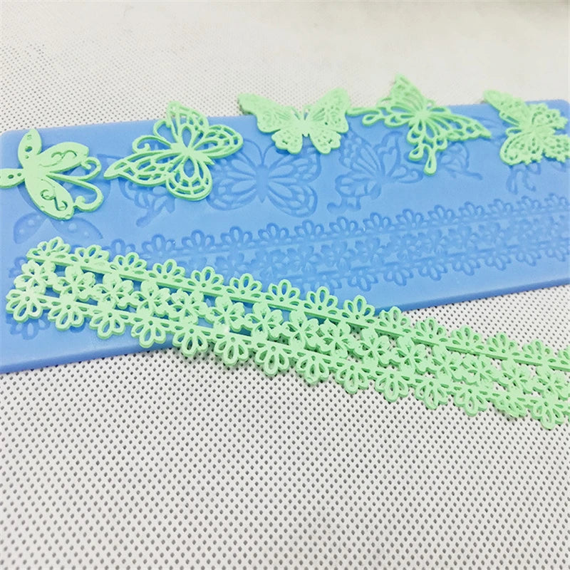 Aomily Butterflies Lace Silicone Mat Pad Lace Cake
