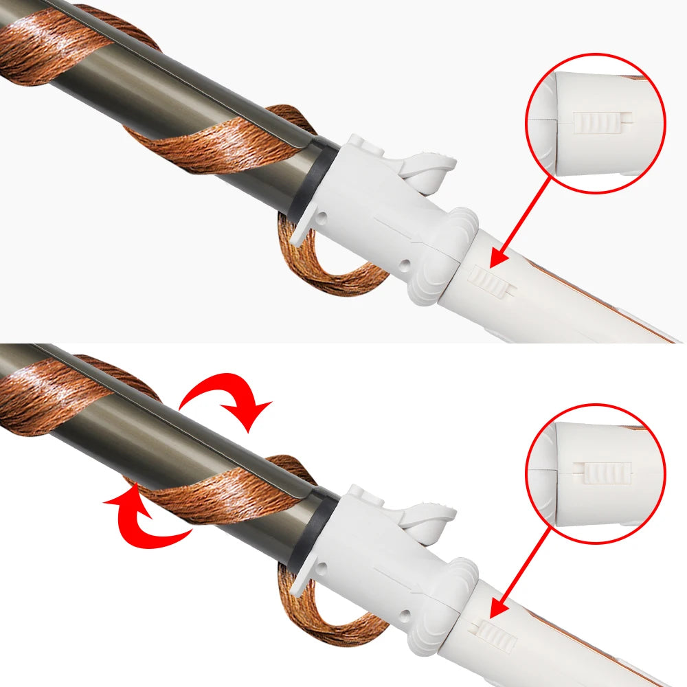 Ushow Curling Iron Tourmaline Ceramic Technology Digital Controls