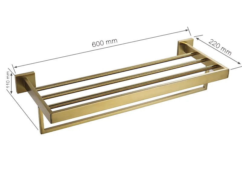Gold Brushed Bathroom Hardware Towel Bar Rail Toilet