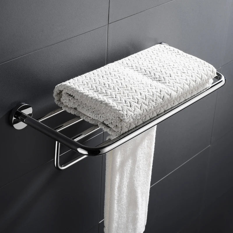 Bathroom Towel Rack Shelf Paper Holder Stainless Steel