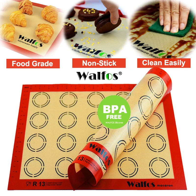 Walfos Non-Stick Silicone Baking Mat Pad Sheet Baking
