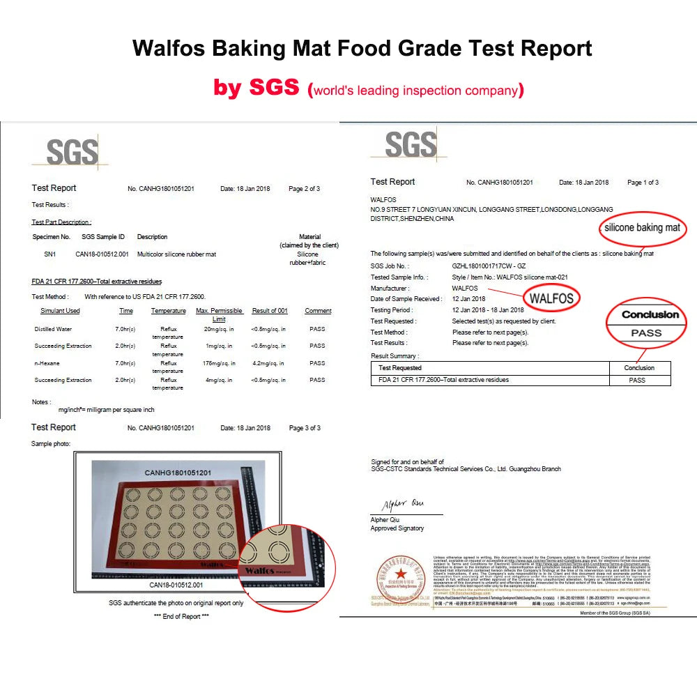 Walfos Non-Stick Silicone Baking Mat Pad Sheet Baking