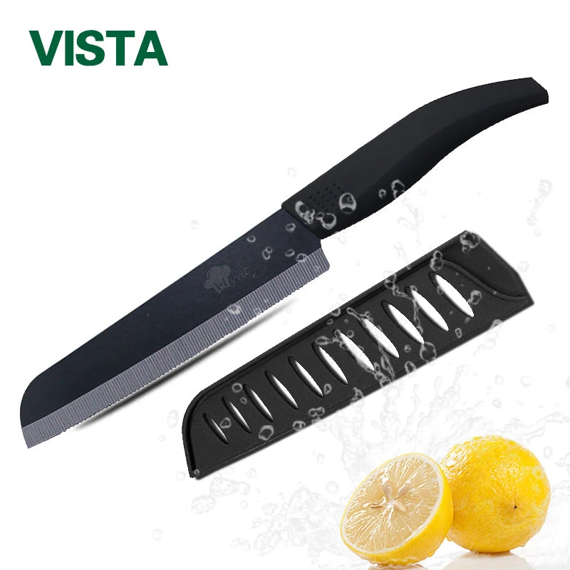 Bread Knife Serated Cake Knife Black Blade Color