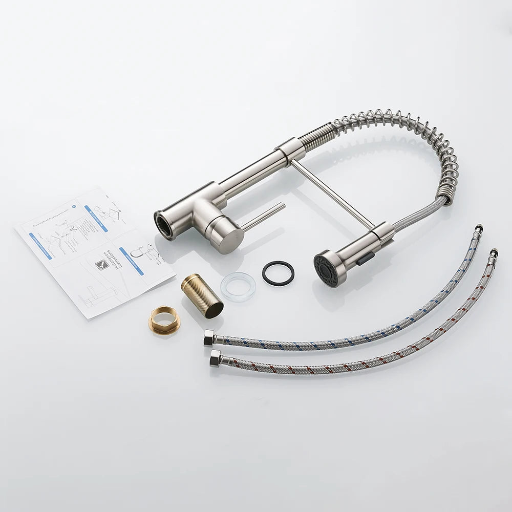 Faucets Sink Stainless Steel Handle Hole Pull Down