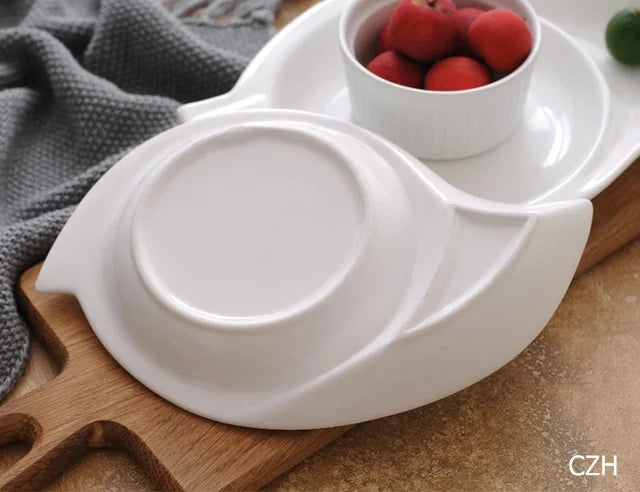 Irregular Shape Ceramics Dinner Plate Assorted Porcelain Box