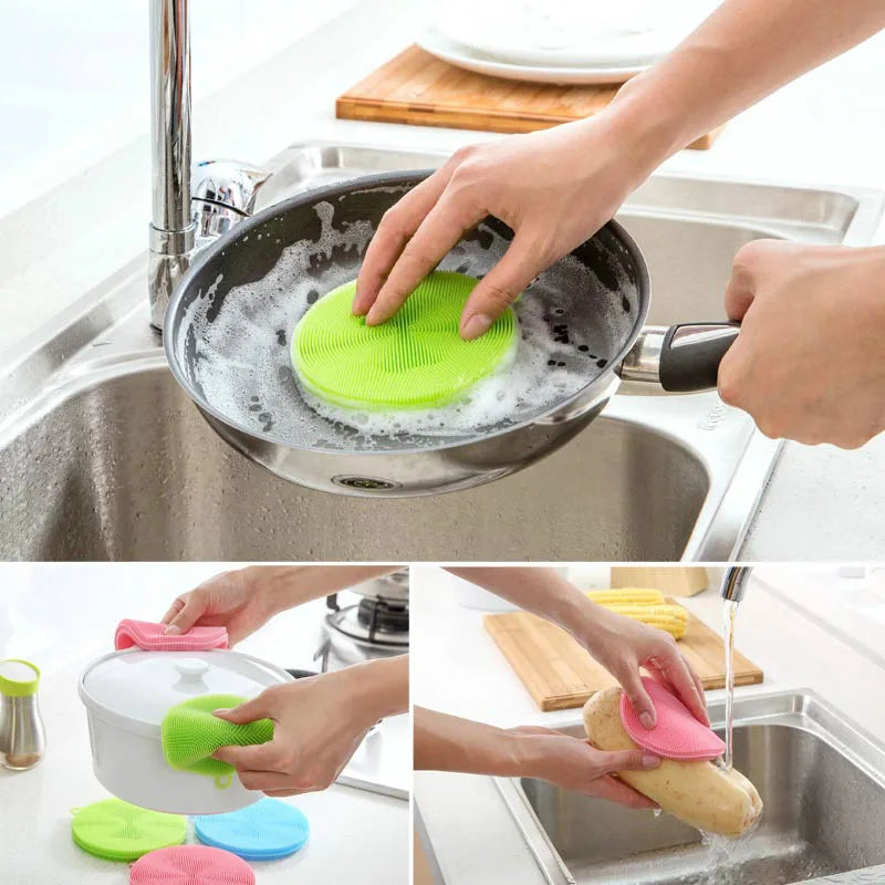 Silicone Cleaning Brush Dishwasher Sponges Dish Washing Sponge