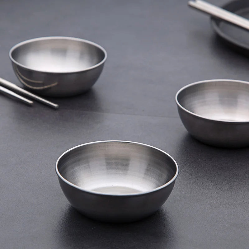 1pc Small Stainless Bowl Soy Sauce Dish Dessert
