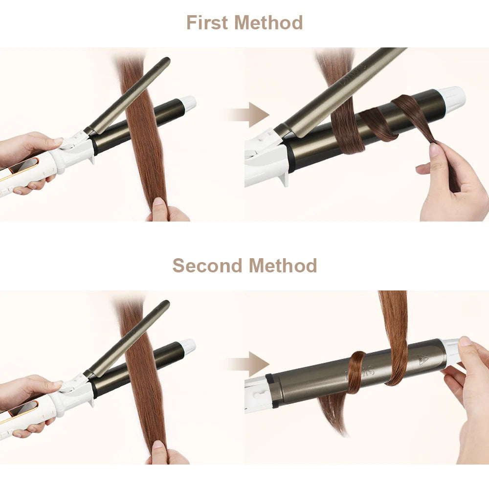 Ushow Curling Iron Tourmaline Ceramic Technology Digital Controls