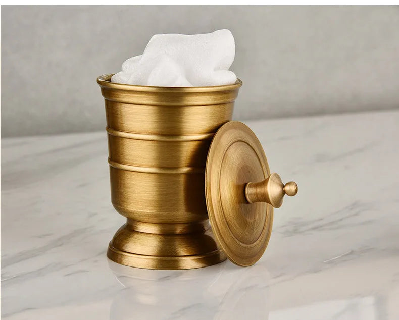 Antique Brass Soap Dish Liquid Soap Dispenser Toothbrush