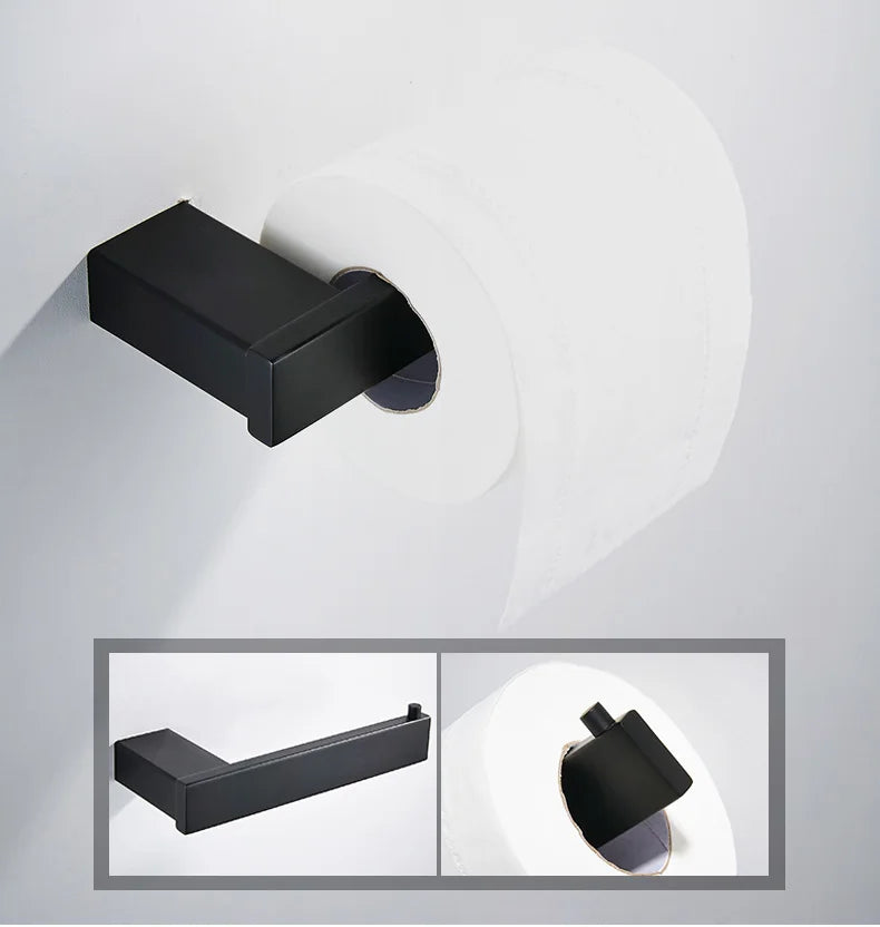 Matte Black Hook Towel Rack 304 Stainless Steel