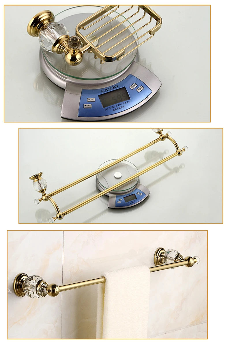 Zgrk Classical Bathroom Hardware Gold Polished Bath Wall-Mounted