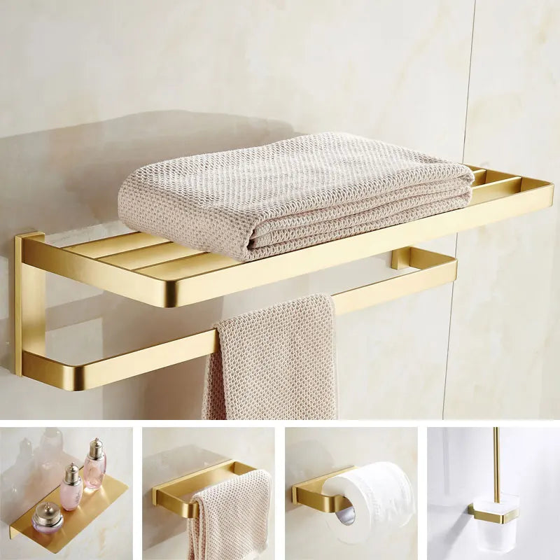 Bathroom Towel Rack Corner Shelf Paper Holder Hook