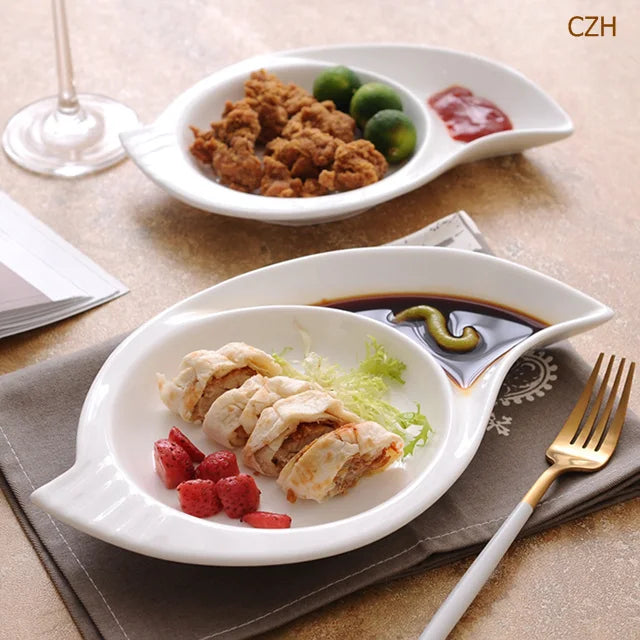 Irregular Shape Ceramics Dinner Plate Assorted Porcelain Box