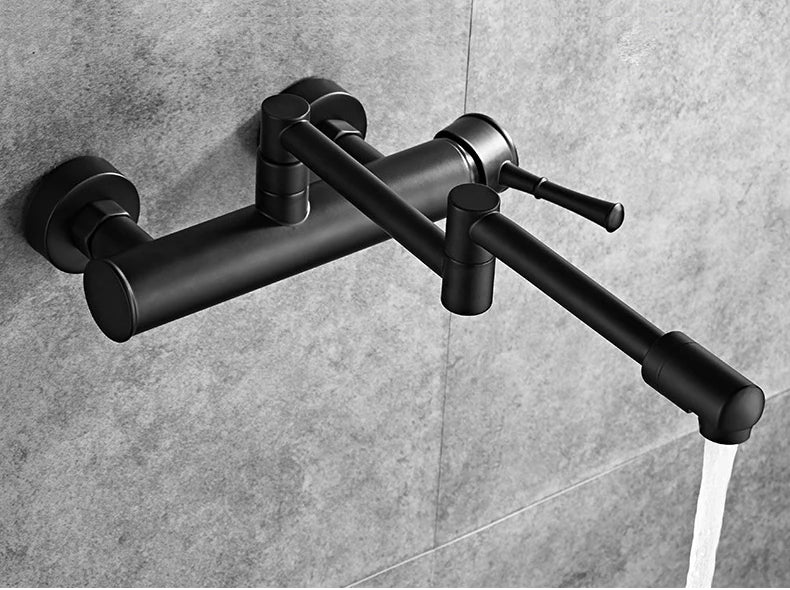 Samoel Brass Black Wall Mounted Dual Hole Foldable