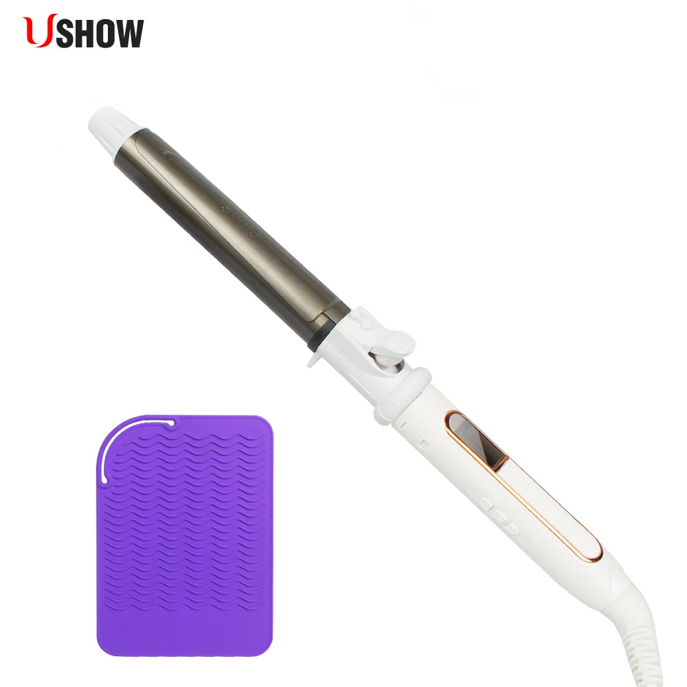 Ushow Curling Iron Tourmaline Ceramic Technology Digital Controls