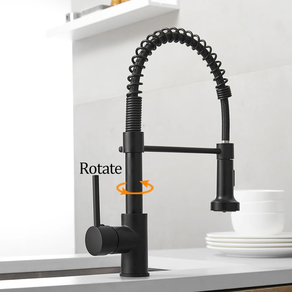 Faucets Sink Stainless Steel Handle Hole Pull Down