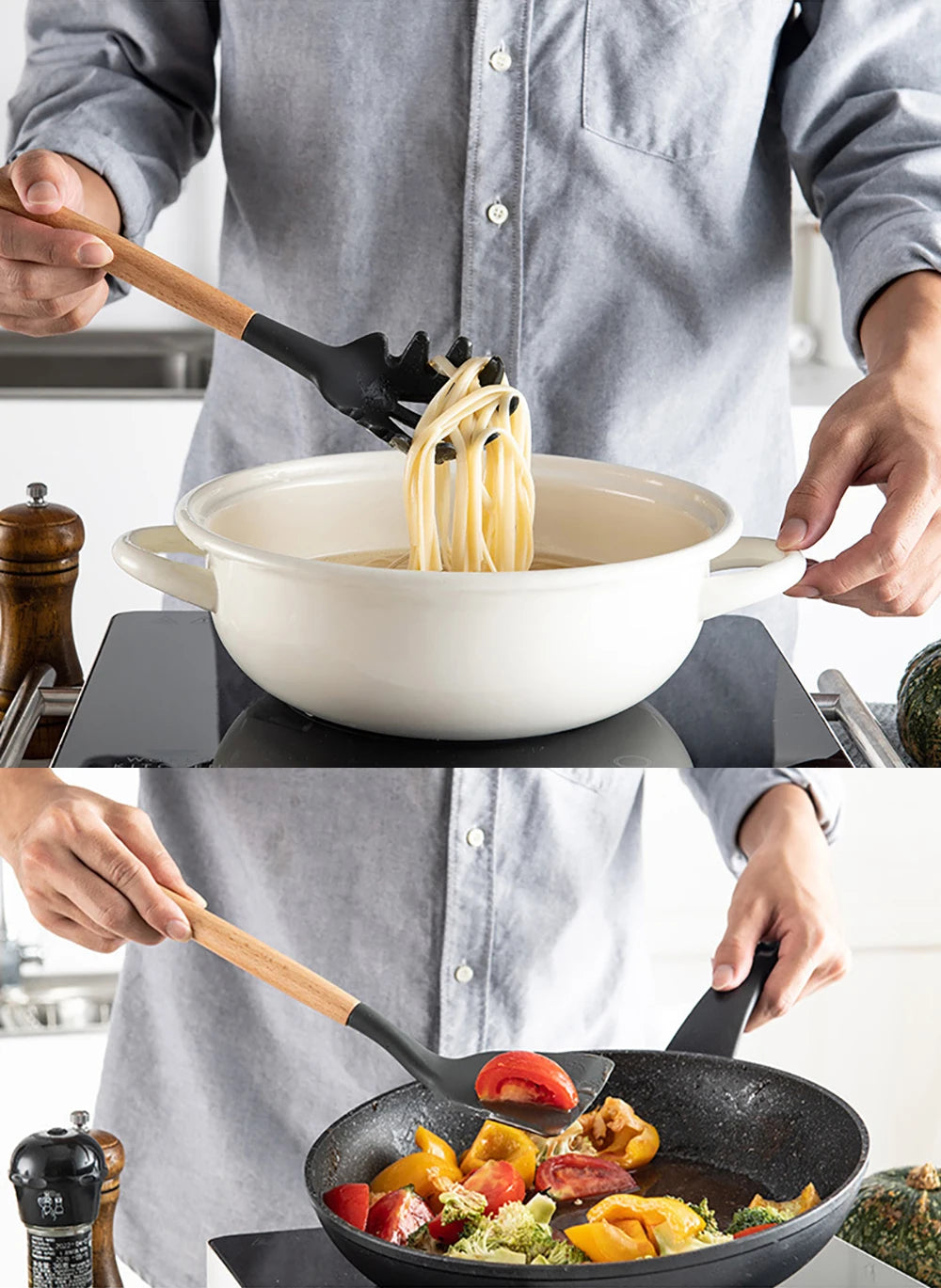 12pcs Silicone Utensils Non-Stick Cookware Spatula Shovel Egg