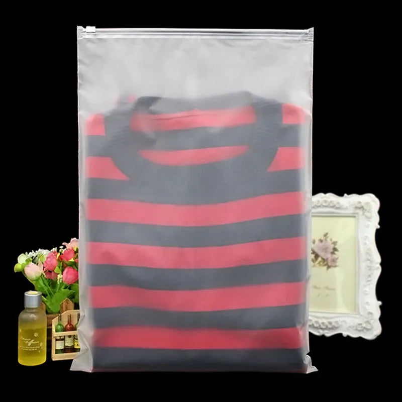 100pcs Frosted Plastic Packaging Bag Travel Storage Bag