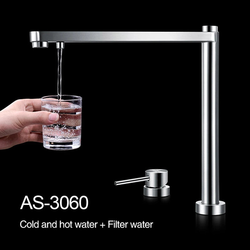 Asras Sink Faucet 304 Stainless Steel Lifting Faucet